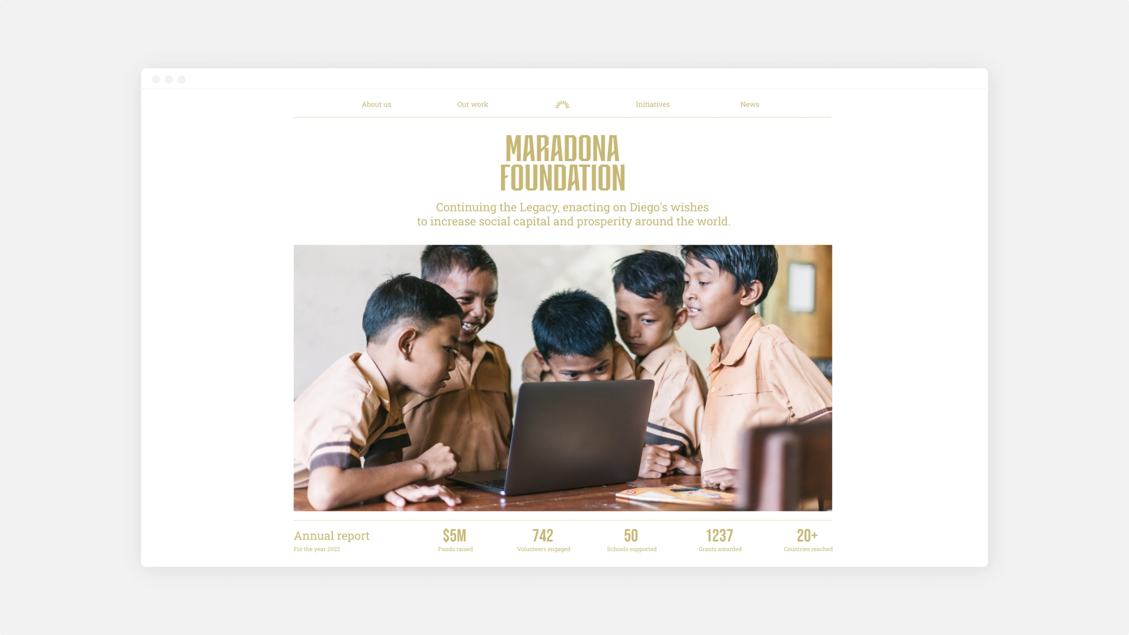 Maradona Foundation Website Screenshot